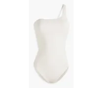 Wren one-shoulder ribbed swimsuit - White