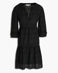 Heidi Klein Tiered broderie anglaise cotton mini dress - Black Black