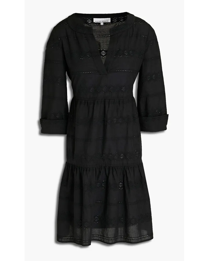 Heidi Klein Tiered broderie anglaise cotton mini dress - Black Black