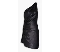 Naya one-shoulder sequined mesh mini dress - Black