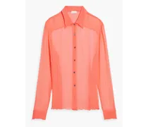 Silk-crepon shirt - Orange