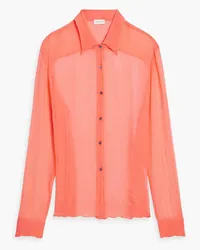 Dries van Noten Silk-crepon shirt - Orange Orange