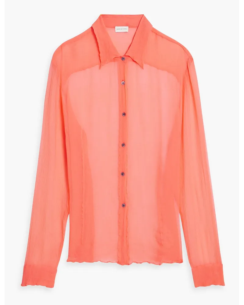 Dries van Noten Silk-crepon shirt - Orange Orange