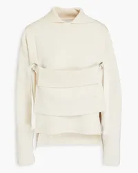 Jil Sander Appliquéd cotton-blend sweater - Neutral Neutral