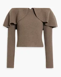 Altuzarra Hasla off-the-shoulder ribbed merino wool and cashmere-blend sweater - Neutral Neutral