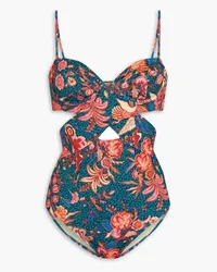 Ulla Johnson Luna cutout printed swimsuit - Blue Blue