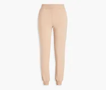 Stretch cotton and modal-blend track pants - Neutral