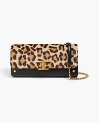 TOD'S T Timeless leopard-print calf hair and leather shoulder bag - Animal print Animal