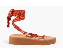 Evelina braided rope platform sandals - Pink