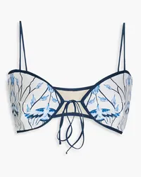 AGUA BENDITA Margaret Cometa printed bikini top - Blue Blue