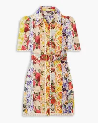 Zimmermann Belted floral-print linen mini shirt dress - Multicolor Multicolor