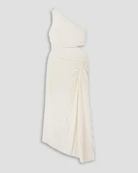 A.L.C. Dahlia one-shoulder cutout pleated crepe maxi dress - White White