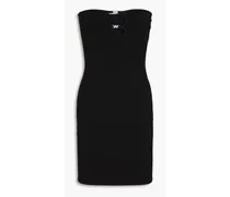 Strapless cutout embellished stretch-jersey mini dress - Black