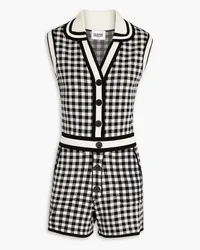 Claudie Pierlot Gingham jacquard playsuit - Black Black