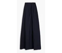 Draped cotton-blend taffeta maxi skirt - Blue