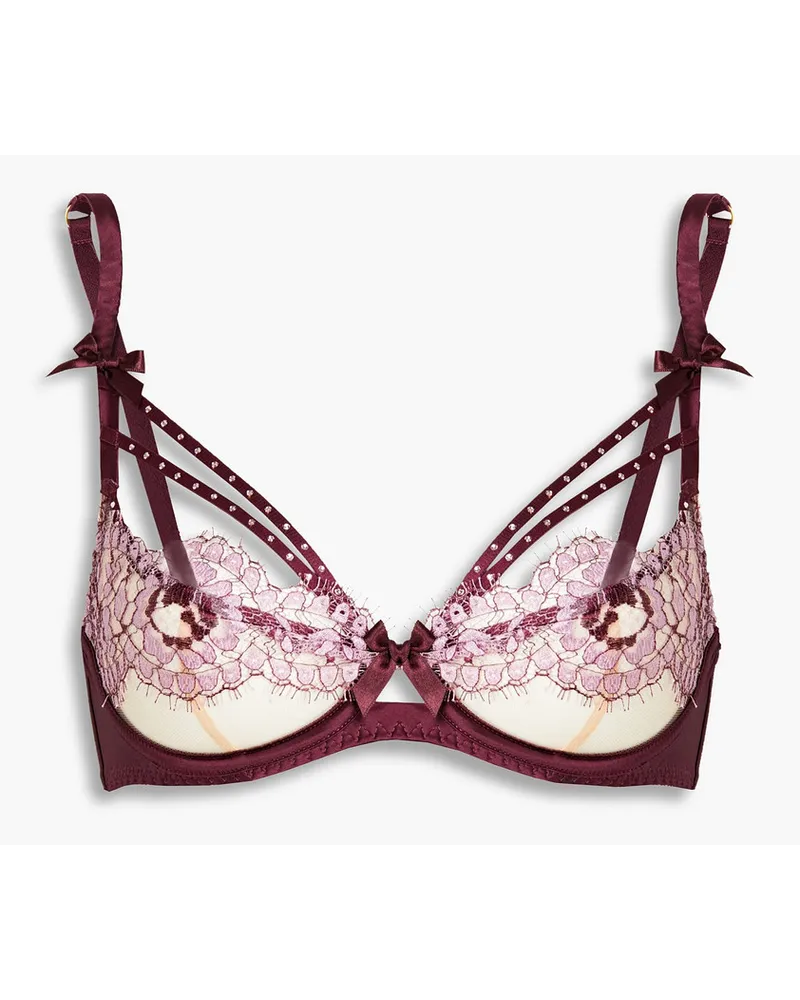 Agent Provocateur Agnese tulle and satin underwired balconette bra - Purple Purple