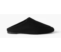 Brushed twill slippers - Black