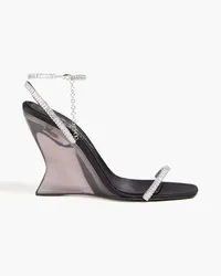 Sergio Rossi Evangelie crystal-embellished satin sandals - Black Black