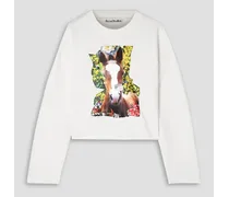 Appliquéd French cotton-terry sweatshirt - White