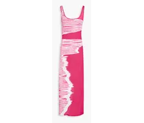 Intarsia-knit maxi dress - Pink
