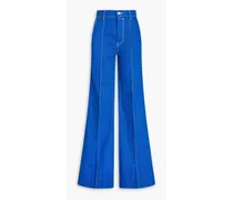 Embroidered high-rise flared jeans - Blue
