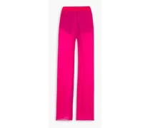Silk-georgette flared pants - Pink