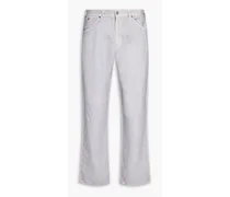 Embroidered linen pants - Gray
