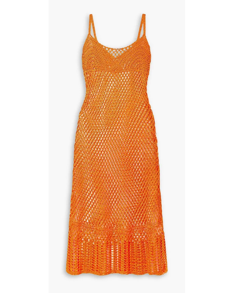 Cult Gaia Silena crochet-knit midi dress - Orange Orange