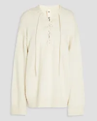 Petar Petrov Lace-up cashmere sweater - White White