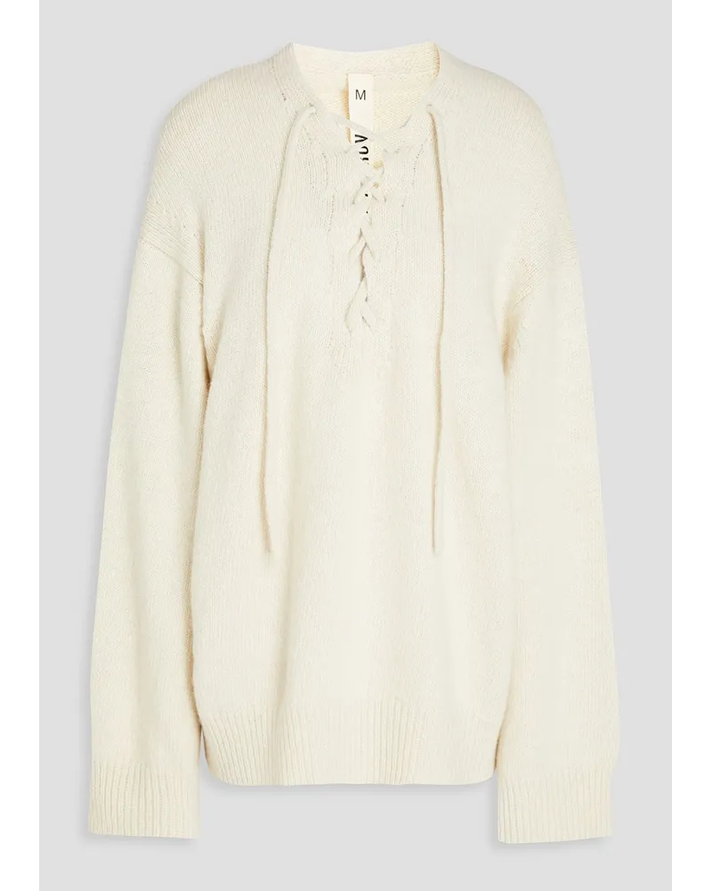 Petar Petrov Lace-up cashmere sweater - White White