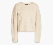 Elizabeth cable-knit wool-blend sweater - White