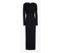 Cutout twisted ribbed stretch-cotton jersey midi dress - Black