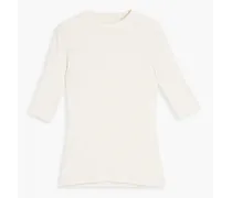 Mélange cotton-jersey T-shirt - Gray