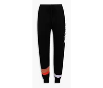 Intarsia wool and cashmere-blend track pants - Black