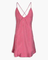 Ganni Jacquard mini slip dress - Pink Pink