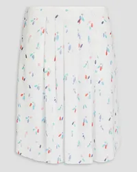 Emporio Armani Pleated printed crepon skirt - White White