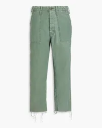 Mother Cropped cotton tapered pants - Green Green