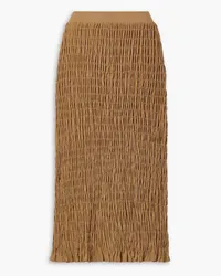 By Malene Birger Emla shirred stretch-jersey midi skirt - Brown Brown