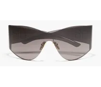 Rimless square-frame acetate sunglasses - Gray