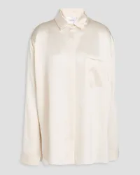 GALVAN Pleated satin shirt - White White