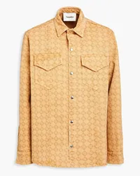 Nanushka Tristo logo-print denim shirt - Neutral Neutral