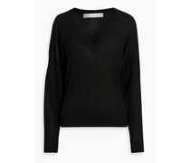 Romye merino wool and silk-blend sweater - Black