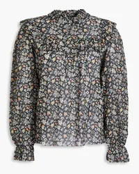 RIXO Lucinda crochet-trimmed floral-print cotton blouse - Multicolor Multicolor