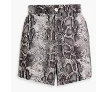 Snake-print cotton shorts - Animal print