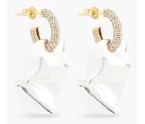Gold-plated crystal hoop earrings - Metallic