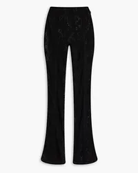 Ganni Crocheted lace flared pants - Black Black