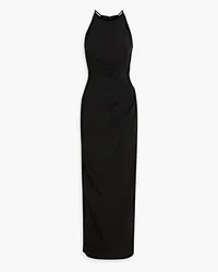 Halston Annika embellished draped crepe gown - Black Black