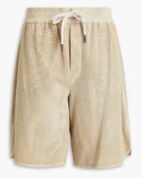 Brunello Cucinelli Perforated suede shorts - Neutral Neutral