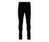 Skinny-fit wool track pants - Black