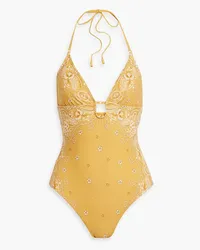 Zimmermann Cutout paisley-print swimsuit - Yellow Yellow